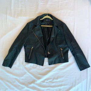 Boohoo Faux Leather Cropped Moto Jacket Women's Plus 18 NWOT
